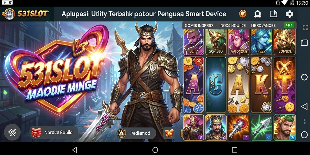 Tampilan antarmuka aplikasi Utility 531SLOT yang intuitif dan menarik.