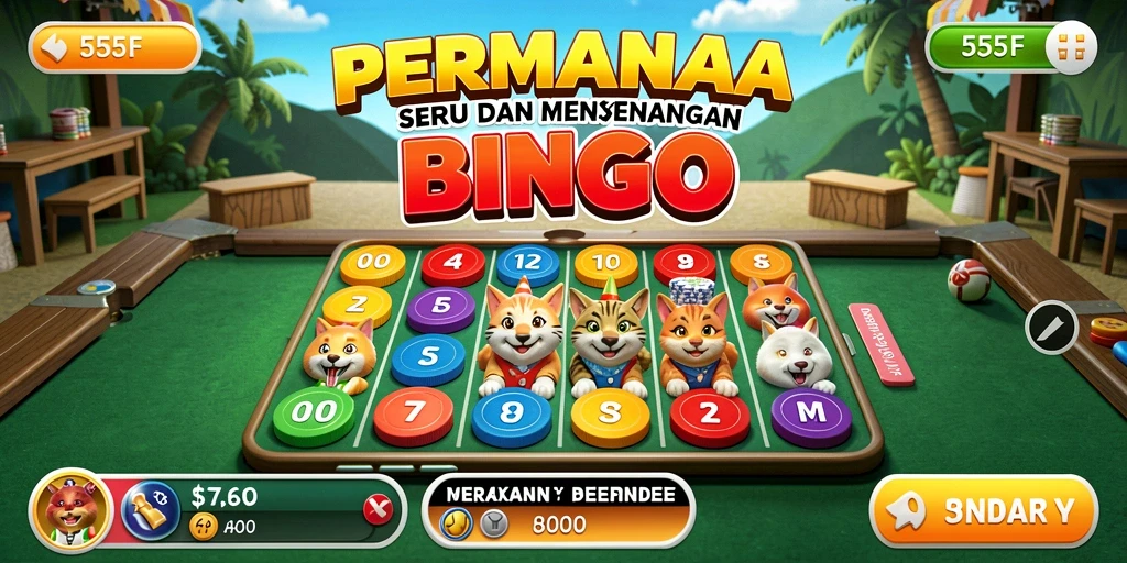 Screenshot utama permainan Bingo 555F dengan gameplay yang seru.