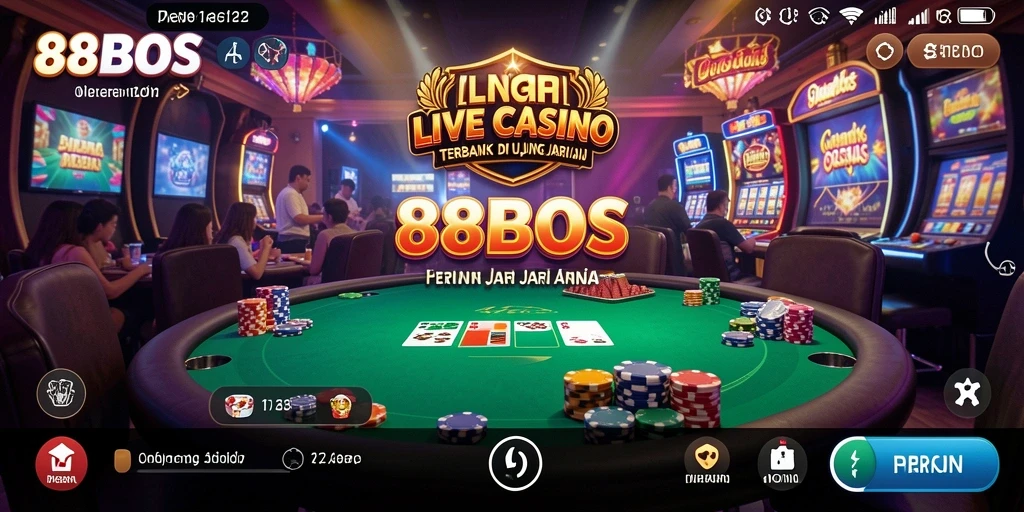 Tampilan gameplay Live Casino yang mendebarkan dan interaktif di 88BOS.