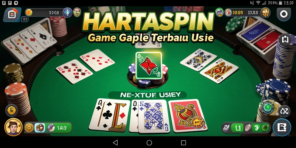 Tampilan gameplay HARTASPIN dengan suasana Gaple yang seru.