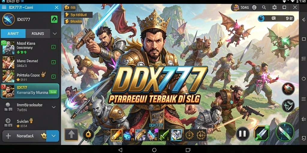 Tampilan gameplay menarik dari IDX777 yang menampilkan pertempuran strategi.