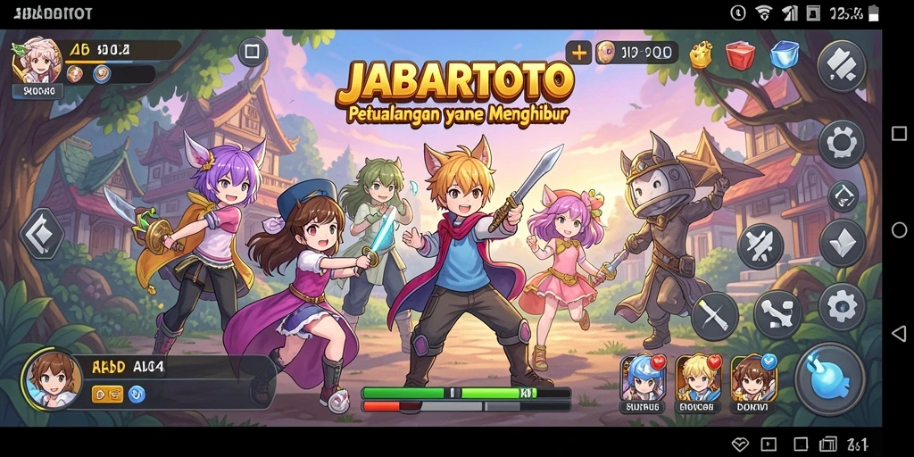 Tampilan gameplay seru di JABARTOTO dengan karakter Anime.