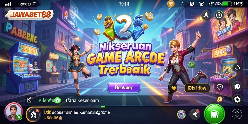 Tampilan menarik dari gameplay seru JAWABET88 di aplikasi Arcade.