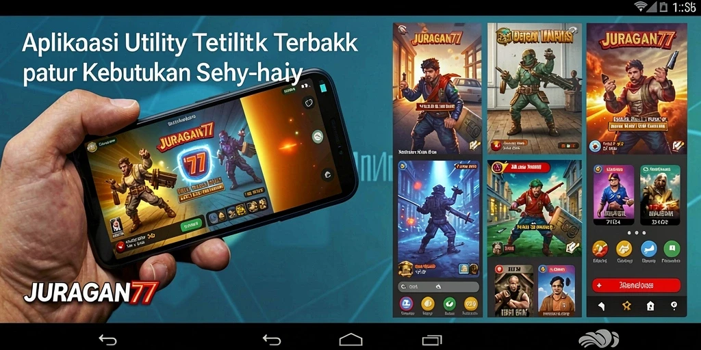 Tampilan utama aplikasi JURAGAN77 yang menampilkan fitur Utility.