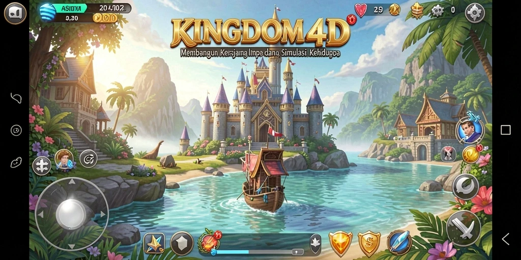 Tangkapan layar KINGDOM4D menunjukkan gameplay simulasi yang realistis dan menawan.