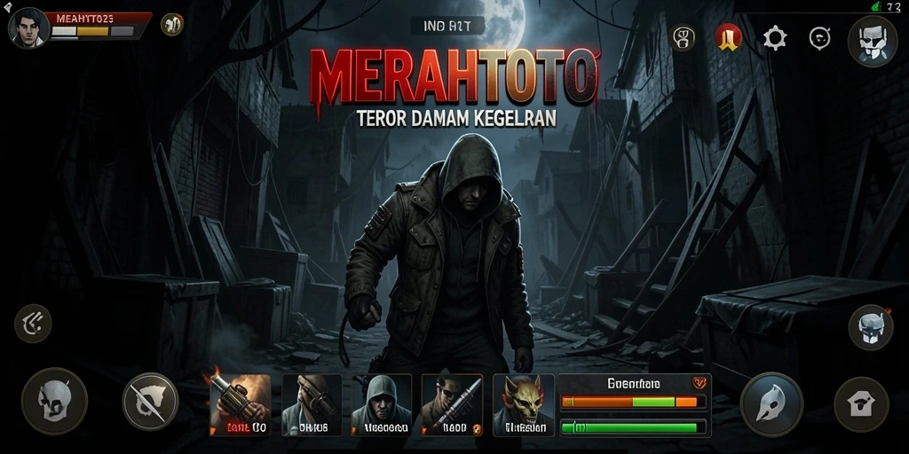 Tampilan gameplay <strong>MERAHTOTO</strong> yang mencekam dan penuh ketegangan.