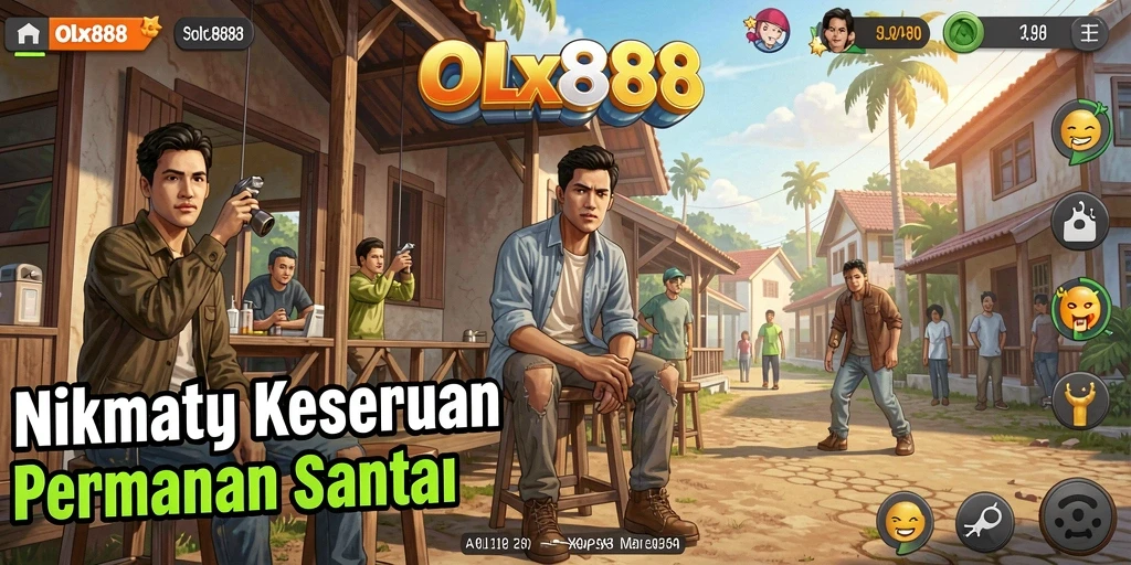 Tampilan gameplay seru dari OLX888 yang penuh warna.