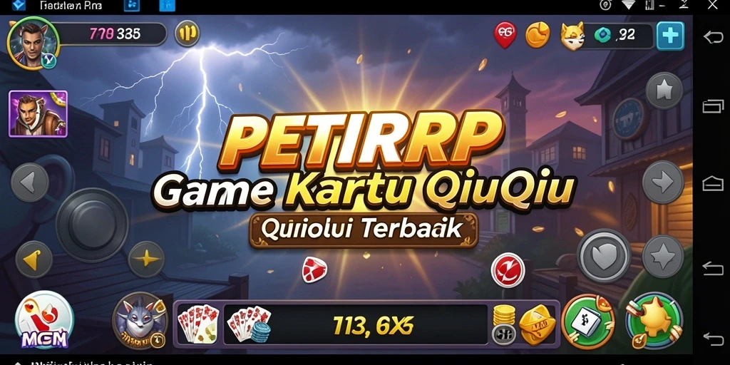 Screenshot utama PETIRRP menunjukkan keseruan permainan QiuQiu.