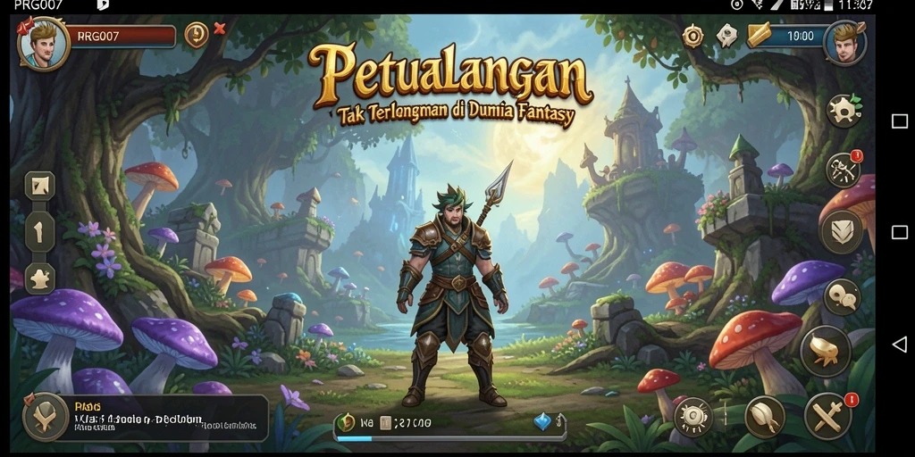 Screenshot utama PRG007 menunjukkan aksi seru dalam petualangan fantastis.