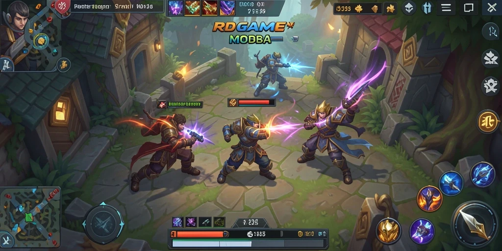 Screenshot RPGAME menampilkan aksi seru dalam pertandingan MOBA.