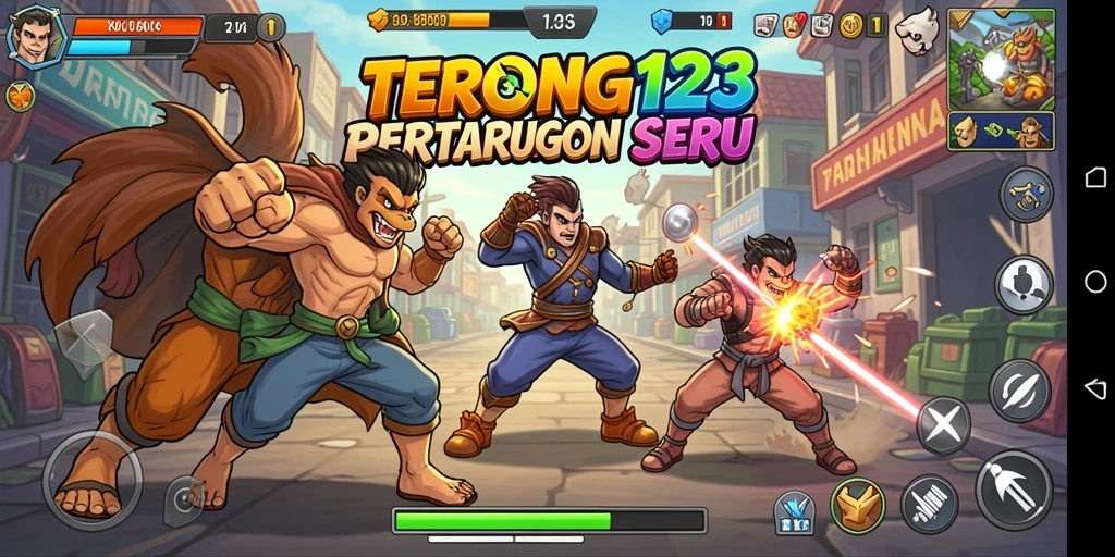 Tampilan dinamis pertarungan karakter dalam TERONG123.