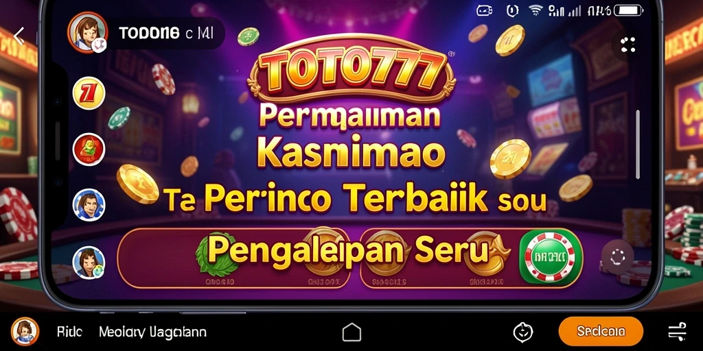 Screenshots menunjukkan gameplay seru TOTO777 dengan desain menarik.